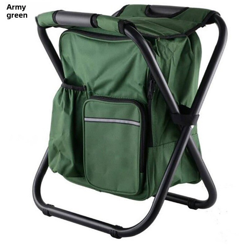 Portable Folding Stool with Insulated Ice Bag | 600D Oxford Cloth Seat
