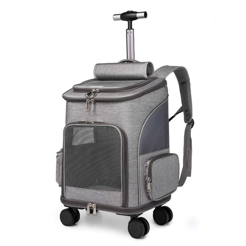 Pets Portable Traveling Backpack Trolley With Wheel - Cats Foldable