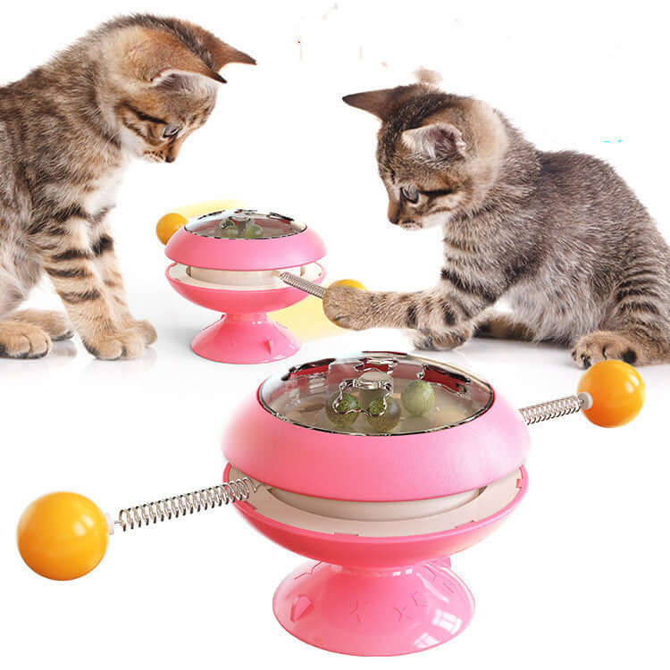 Rotatable Cat Toy with Catnip – Interactive ABS & TPR