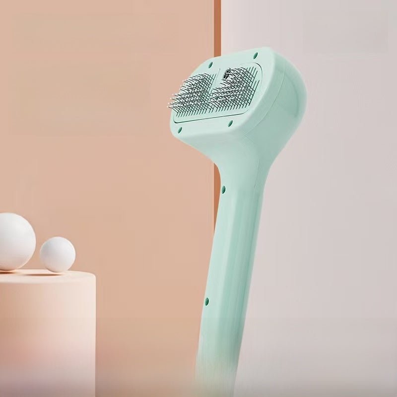 Self - Cleaning Pet Hair Removal Comb | 2 - in - 1 Spray & Detangling Brush