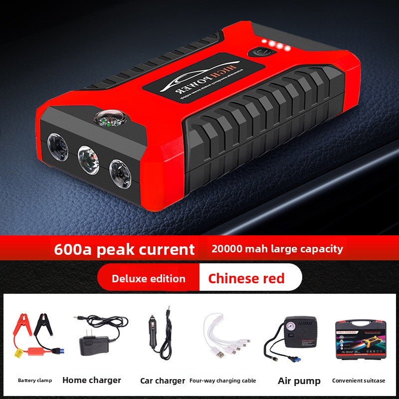 Portable Car Jump Starter - 600A 12V Battery Power Bank with 4 USB