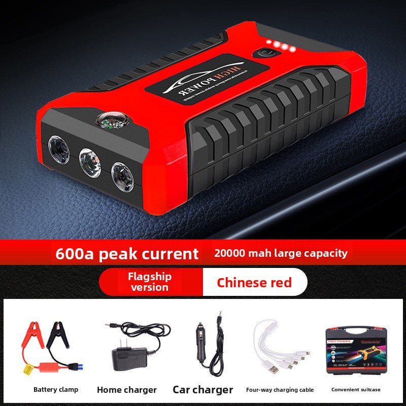 Portable Car Jump Starter - 600A 12V Battery Power Bank with 4 USB