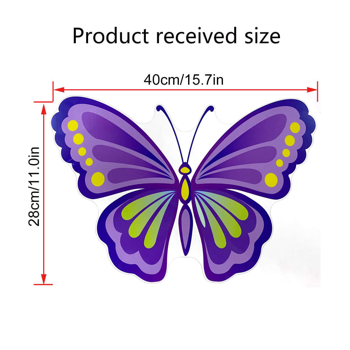 Butterfly Wall Stickers - Purple Butterfly Decal Dimensions 40cm x 28cm
