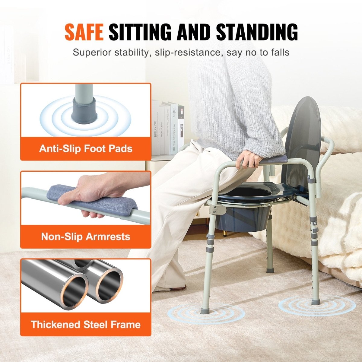 Adjustable Commode Chair for Seniors - DoubleJoy Store
