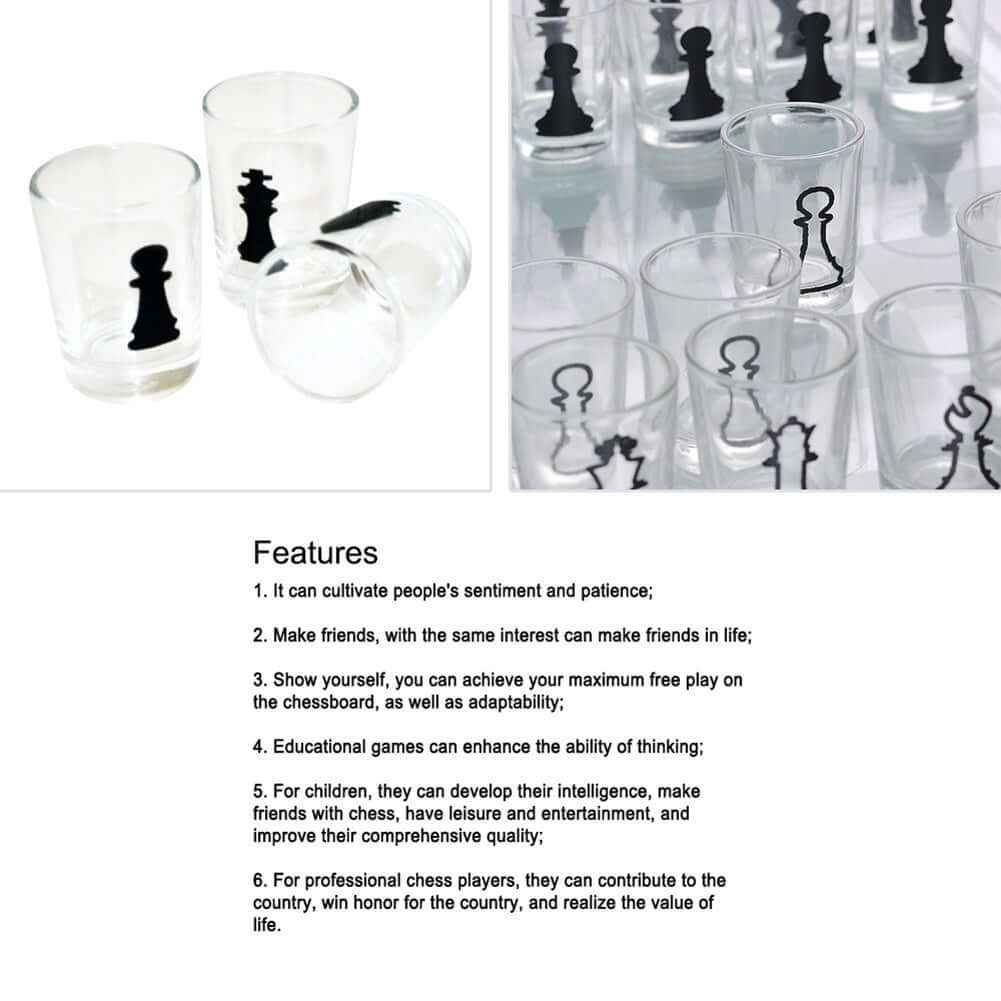 Crystal Wine Glass Chess Set – Bar & Home