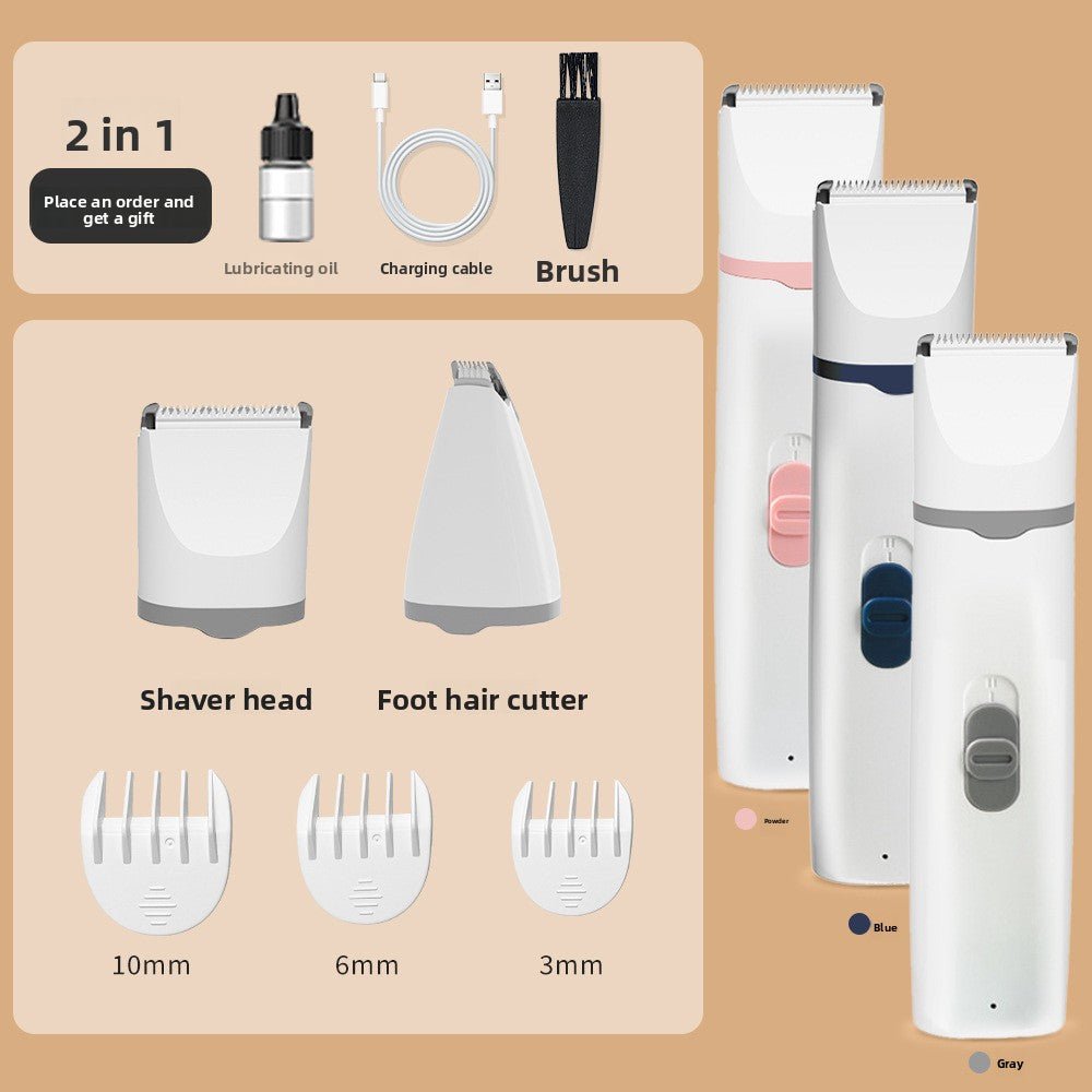 Digital Display Pet Hair Clipper and Nail Grinder | Low Noise Trimmer