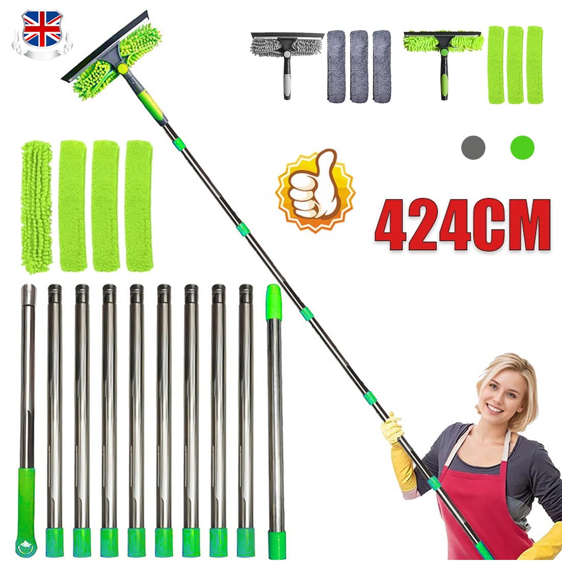 Extendable Telescopic Window Cleaner 4.5m - DoubleJoy Store