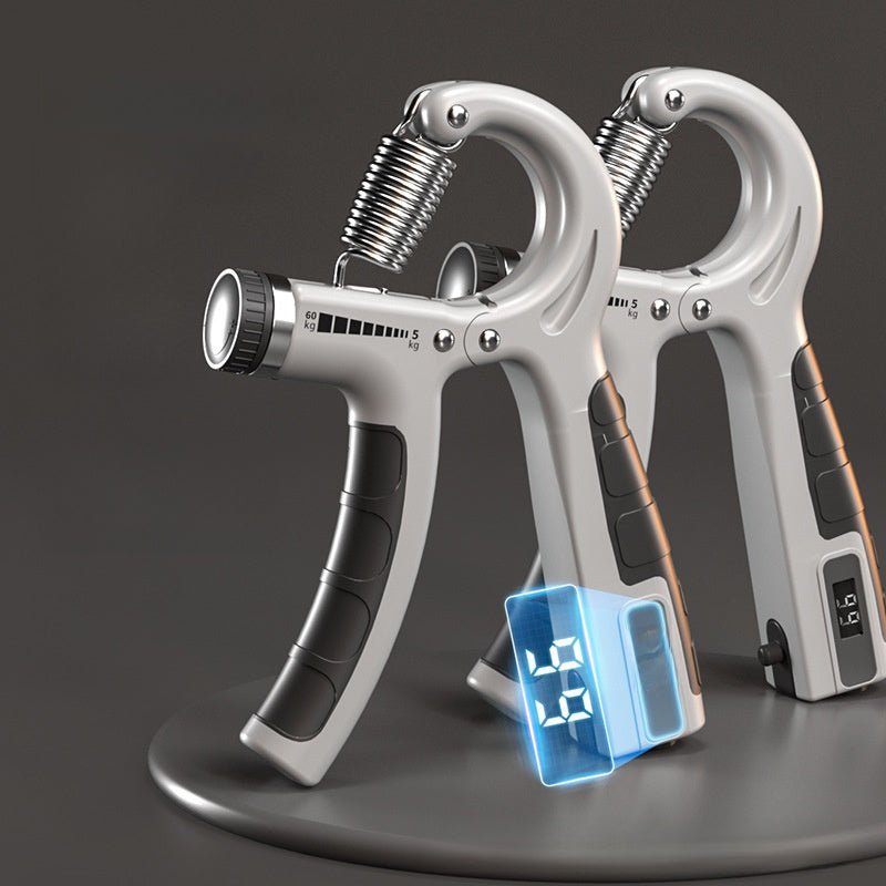 Spring Steel Hand Grip Strengthener - Digital Counter, Dark Gray