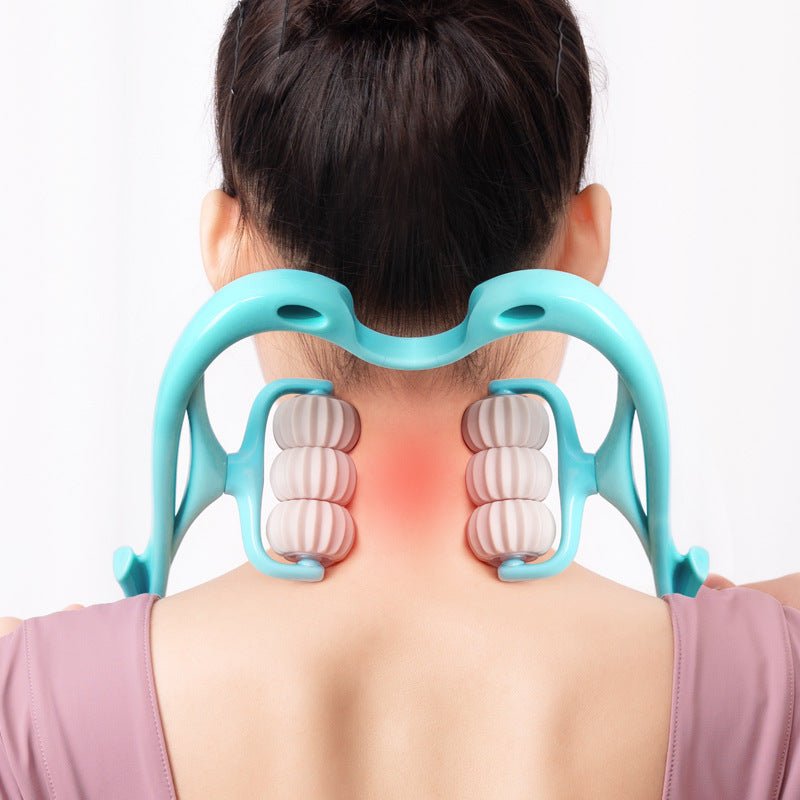6 - Roller Neck Massager – Ergonomic Swan Design, Blue