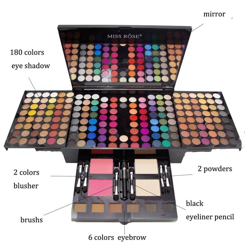 180 Colors Eyeshadow Blush Makeup Palette – Piano Shaped