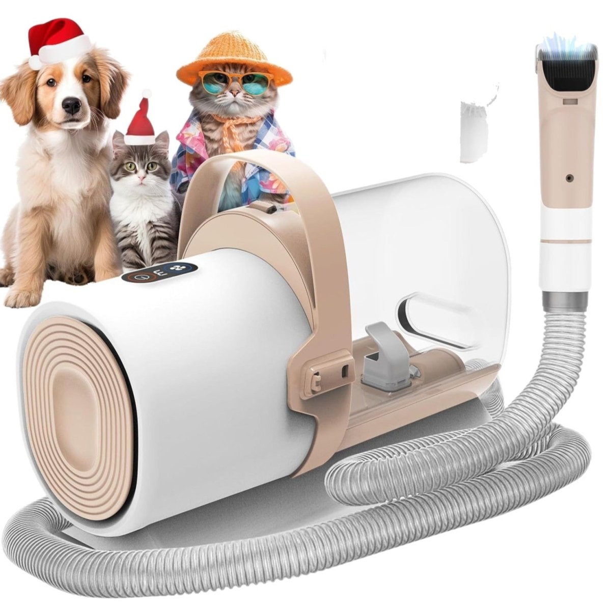 Electric Pet Hair Remover Vacuum Cleaner | Quiet Grooming Tool - ABS