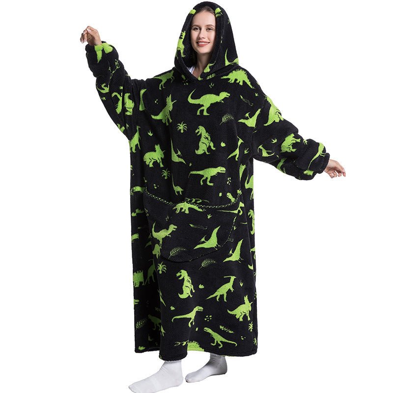 Oversized Wearable Blanket Hoodie – Fun Print, One Size