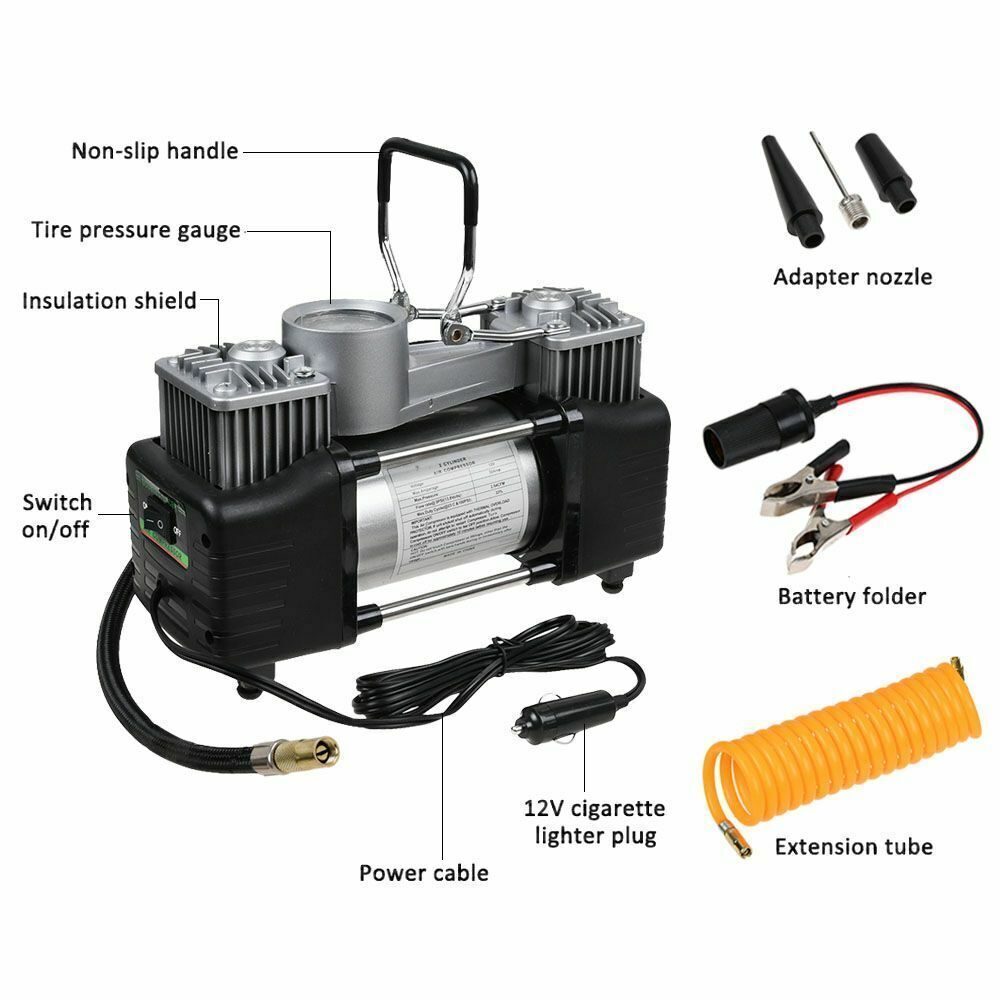 150PSI HEAVY DUTY PORTABLE 12V ELECTRIC CAR TYRE INFLATOR AIR COMPRESSOR - DoubleJoy Store