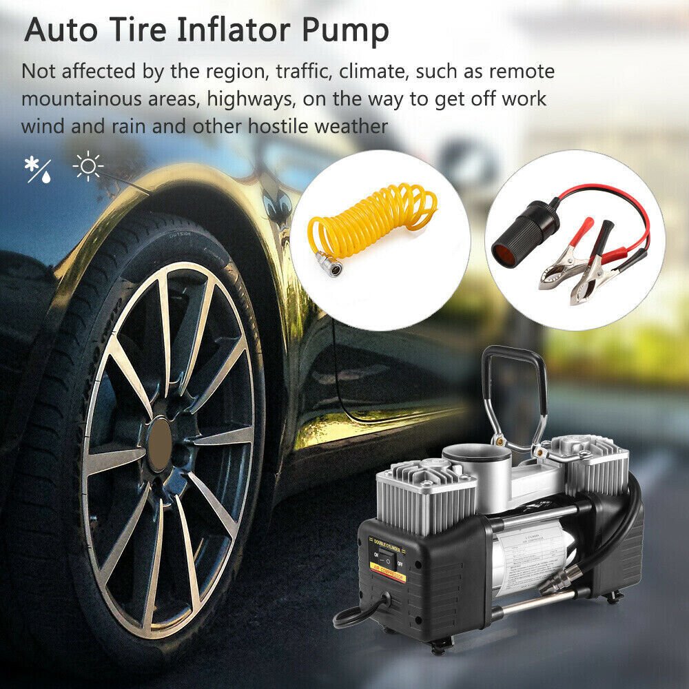 150PSI HEAVY DUTY PORTABLE 12V ELECTRIC CAR TYRE INFLATOR AIR COMPRESSOR - DoubleJoy Store