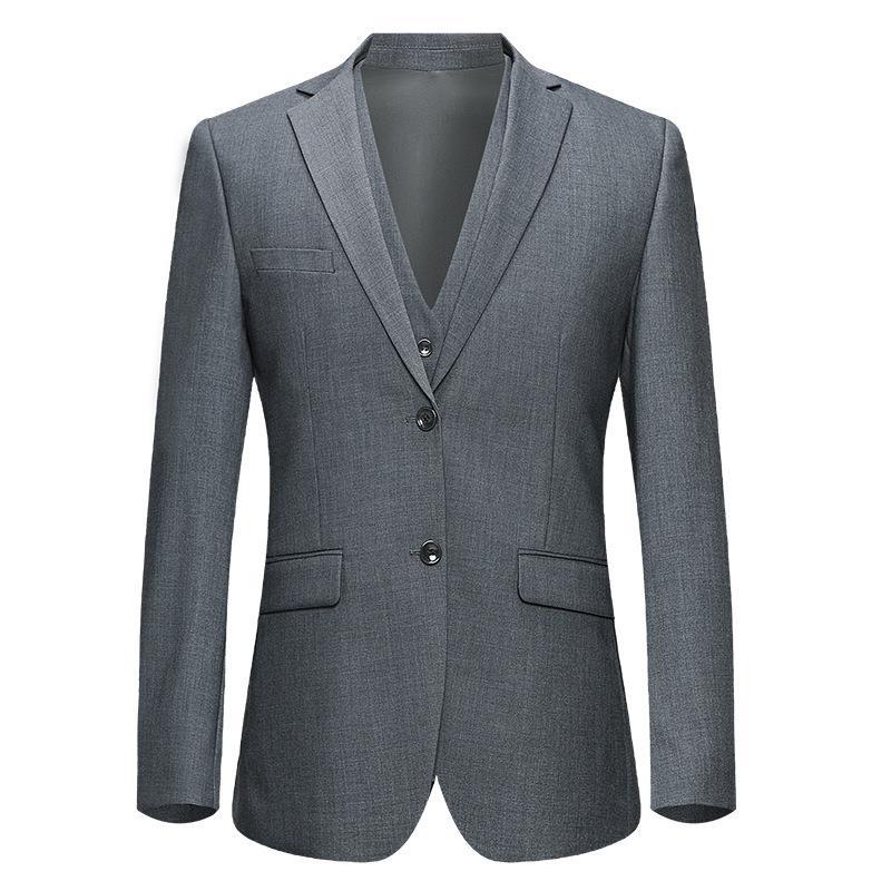 Men's Business Suit – 85% Wool, Gray, & Three - Piece Set