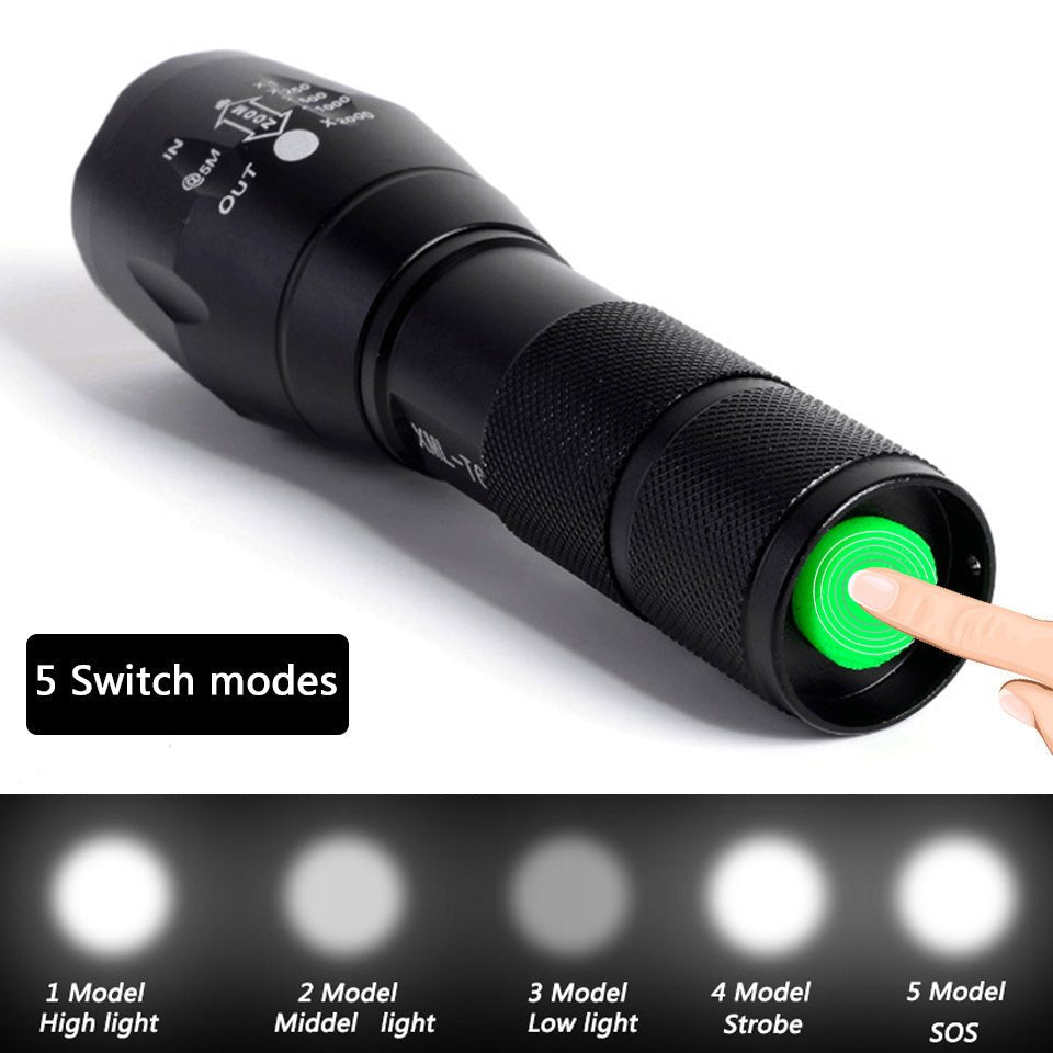 Rechargeable LED Flashlight – Mini, Waterproof, Aluminum Alloy