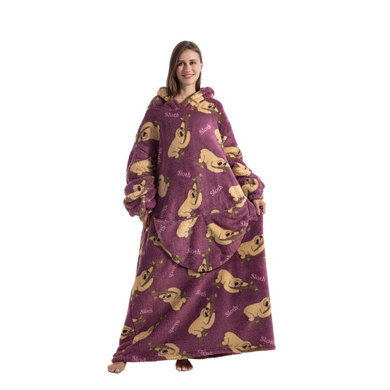 Oversized Wearable Blanket Hoodie – Fun Print, One Size