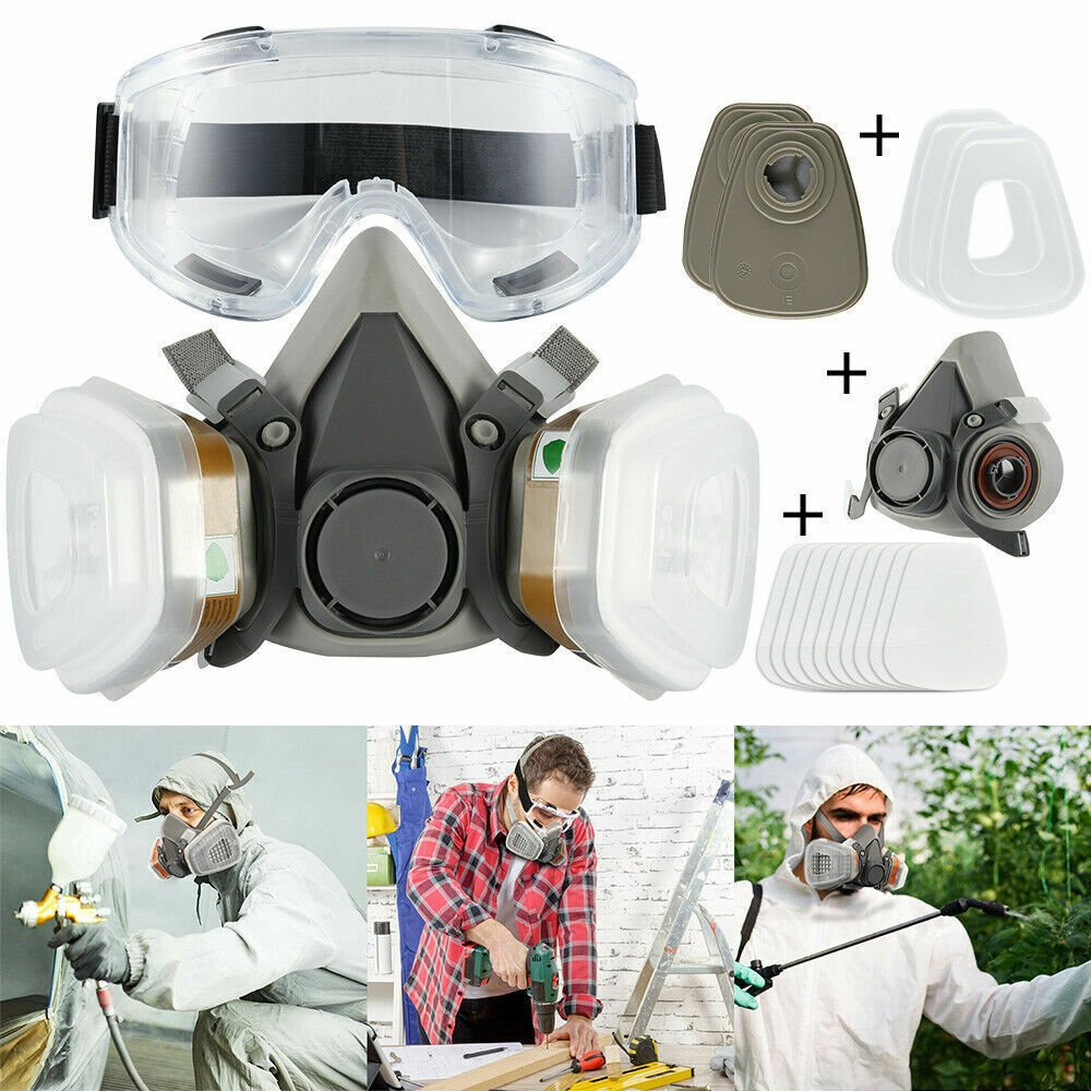 17 In 1 Full Face Mask 6200 Gas Mask Facepiece Spray Respirator Filter Chemical - DoubleJoy Store