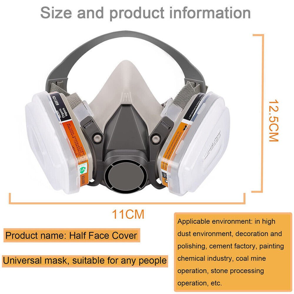 17 In 1 Full Face Mask 6200 Gas Mask Facepiece Spray Respirator Filter Chemical - DoubleJoy Store
