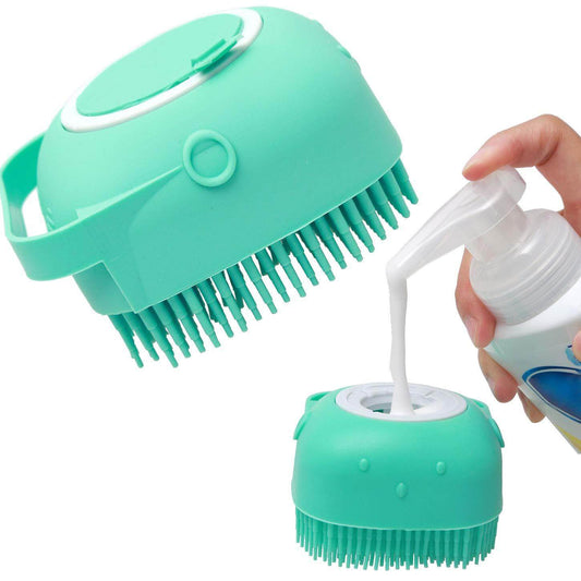 Pet Shampoo Massager Brush – Dog & Cat Silicone Grooming Comb