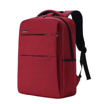 Red Waterproof Laptop Backpack with USB Charging Port and shockproof design, made of durable Oxford cloth for professionals and students.