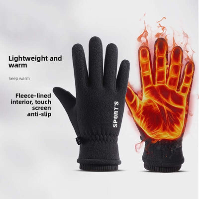 Fleece Touchscreen Winter Gloves showing warmth with fleece lining and touch screen capability, designed for lightweight winter protection.