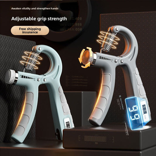 Spring Steel Hand Grip Strengthener - Digital Counter, Dark Gray