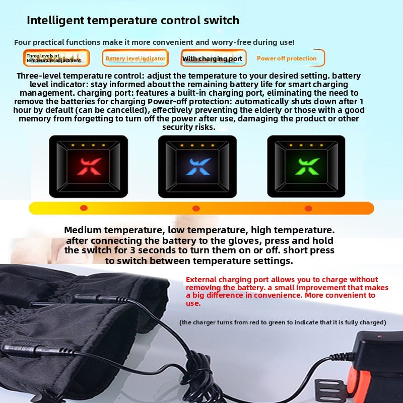 Rechargeable Heated Gloves – Windproof & Water - Resistant Unisex