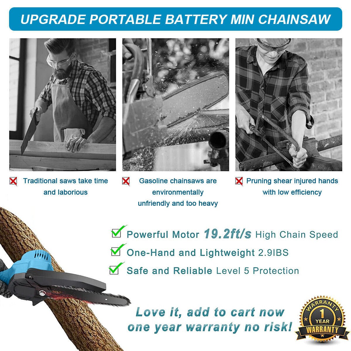 Mini Cordless 4000W Electric Saw - DoubleJoy Store