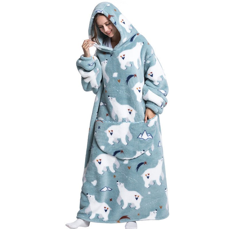 Oversized Wearable Blanket Hoodie – Fun Print, One Size