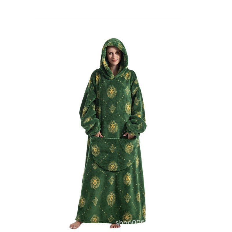 Oversized Wearable Blanket Hoodie – Fun Print, One Size
