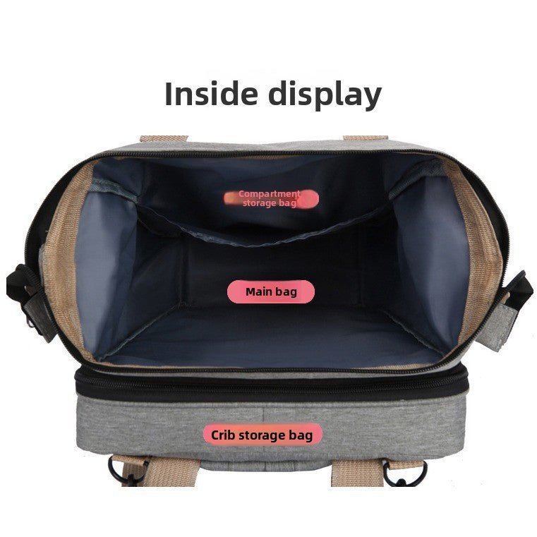 Portable Foldable Baby Bag – Multifunctional Nylon Crib Backpack