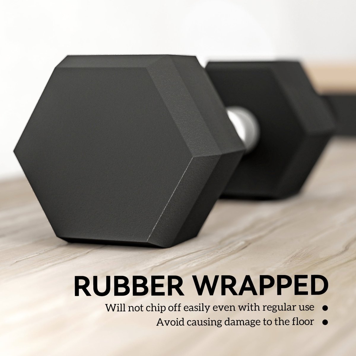 Hex Rubber Dumbbells 2x6kg Set - DoubleJoy Store