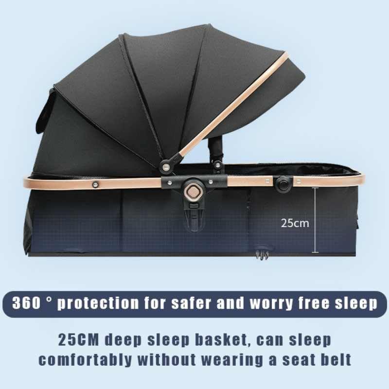 3-in-1 Baby Stroller with Bassinet - DoubleJoy Store