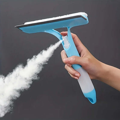 Glass wiper with soap dispenser: in action.