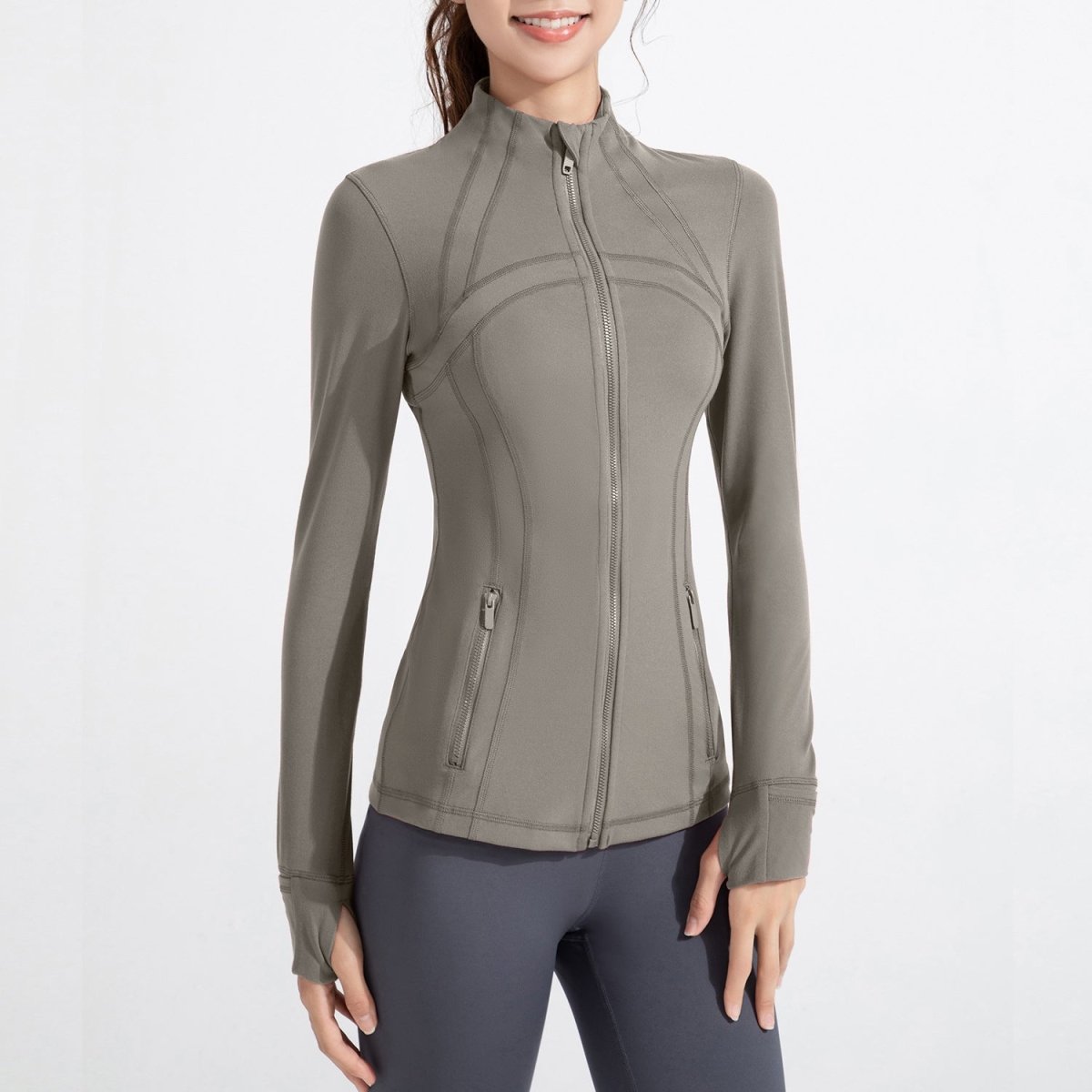 Women's Yoga Jacket – High - Stretch Nylon Spandex Zip - Up