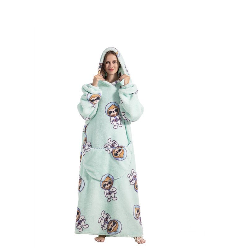 Oversized Wearable Blanket Hoodie – Fun Print, One Size