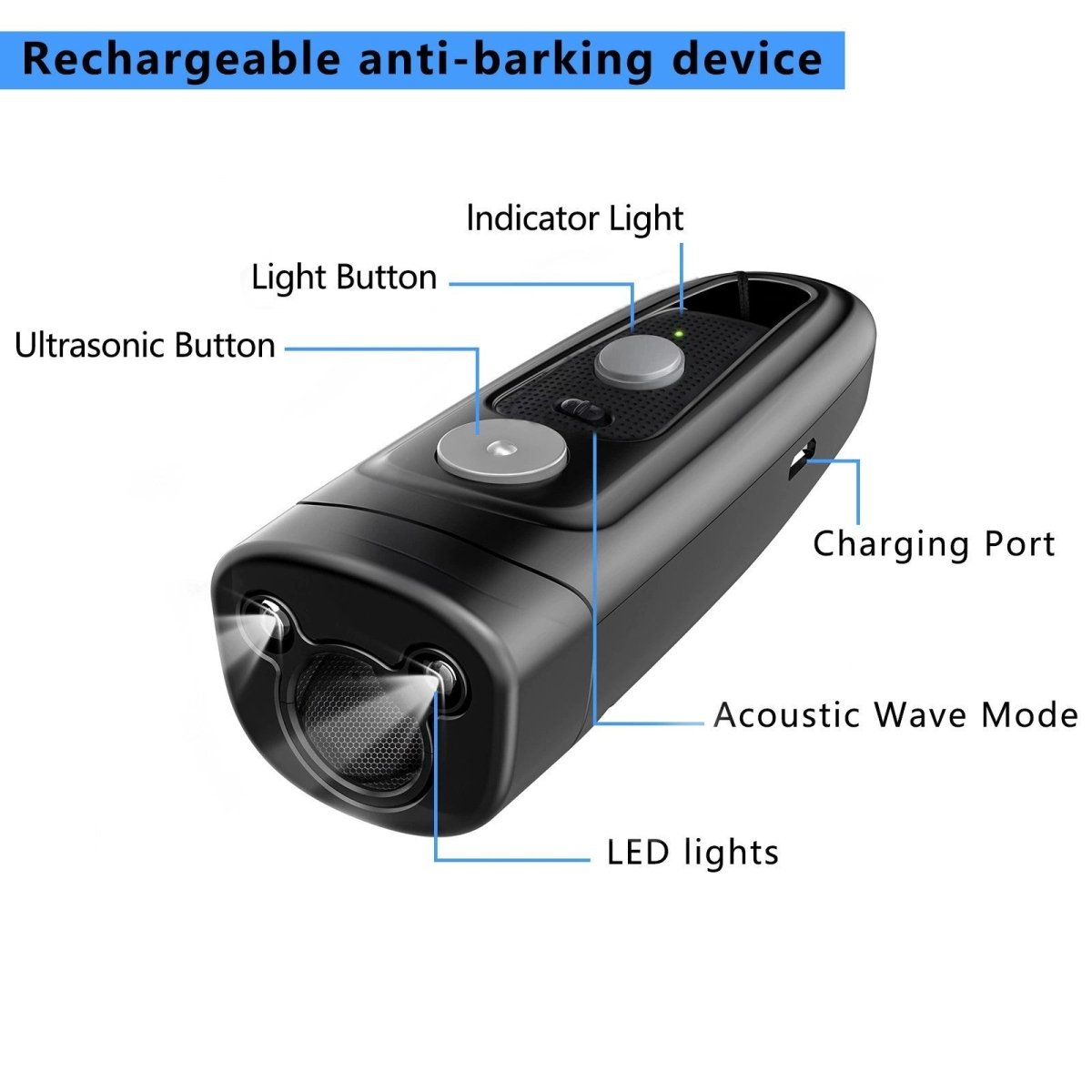 Ultrasonic Anti - Barking Device | Rechargeable Long - Range Dog Repeller