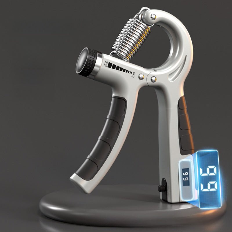 Spring Steel Hand Grip Strengthener - Digital Counter, Dark Gray