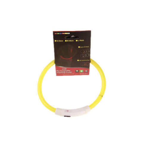 USB LED Dog Collar – Rechargeable Light - Up Safety Necklace