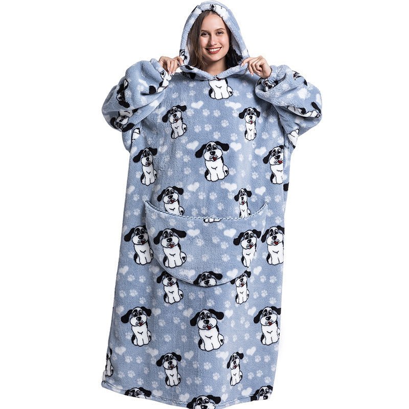 Oversized Wearable Blanket Hoodie – Fun Print, One Size