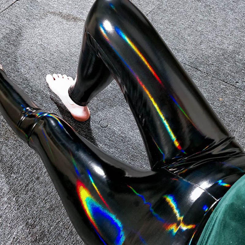 Women's PU Leather Pants - High Waist Mirror Bright