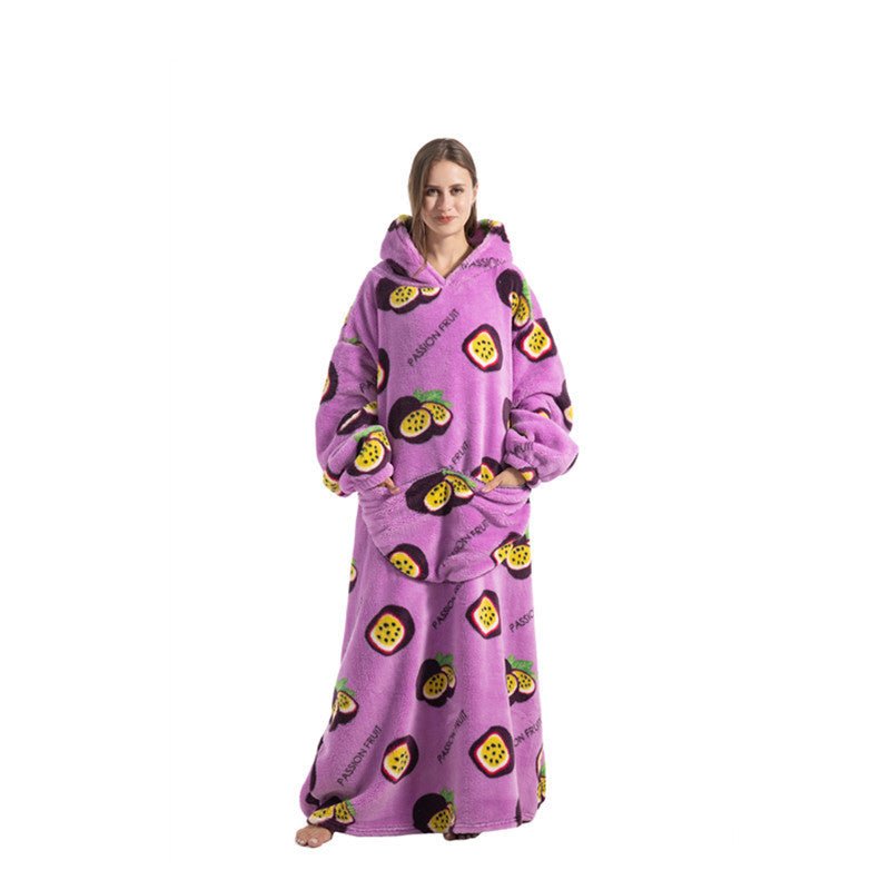 Oversized Wearable Blanket Hoodie – Fun Print, One Size