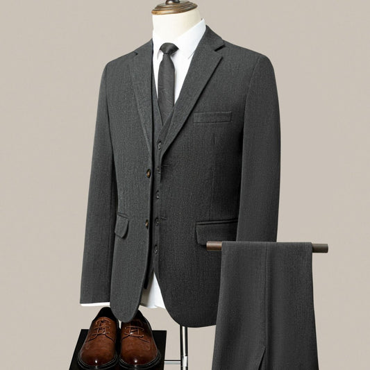 Men's Slim Fit Business Suit - Stretch Fabric