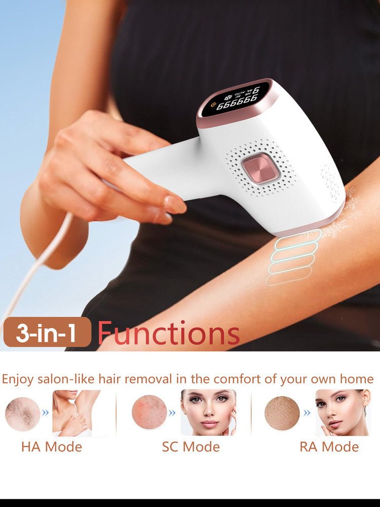 IPL Hair Removal Device with Ice Cooling – 3 - in - 1 Skin Rejuvenation