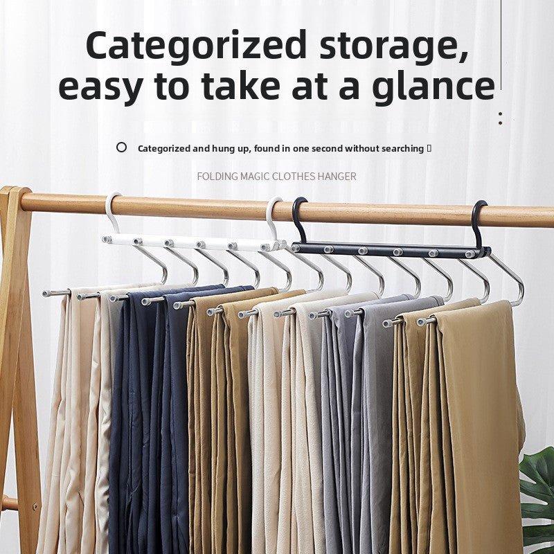 Stainless Steel Pants Hanger | Foldable Anti - Slip Trouser Rack