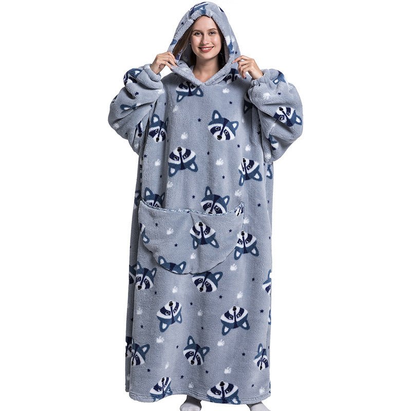 Oversized Wearable Blanket Hoodie – Fun Print, One Size