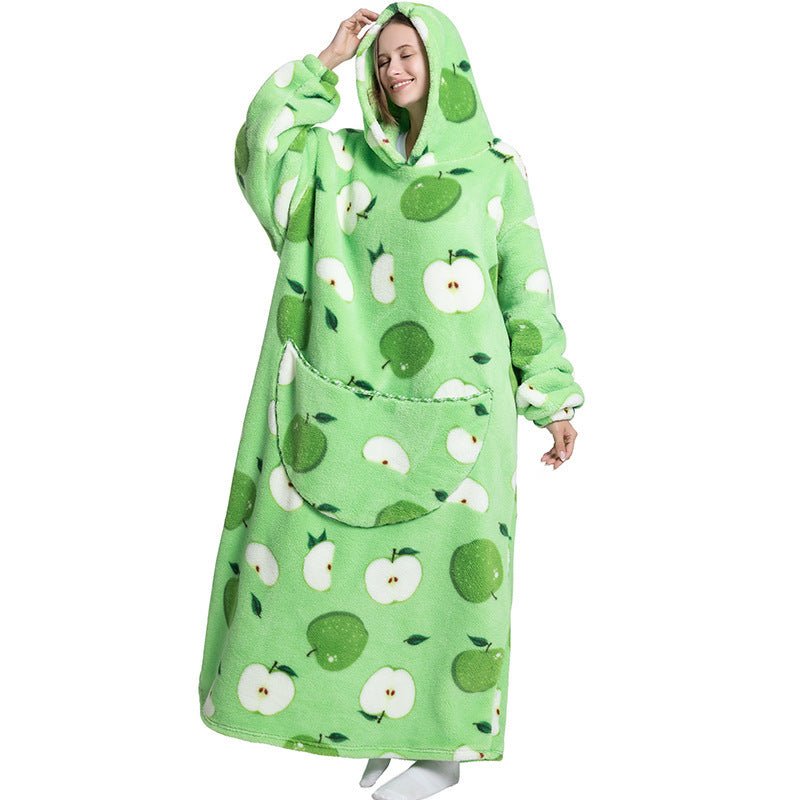 Oversized Wearable Blanket Hoodie – Fun Print, One Size