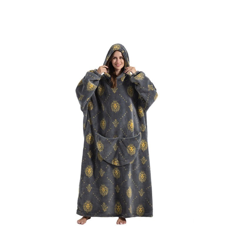 Oversized Wearable Blanket Hoodie – Fun Print, One Size