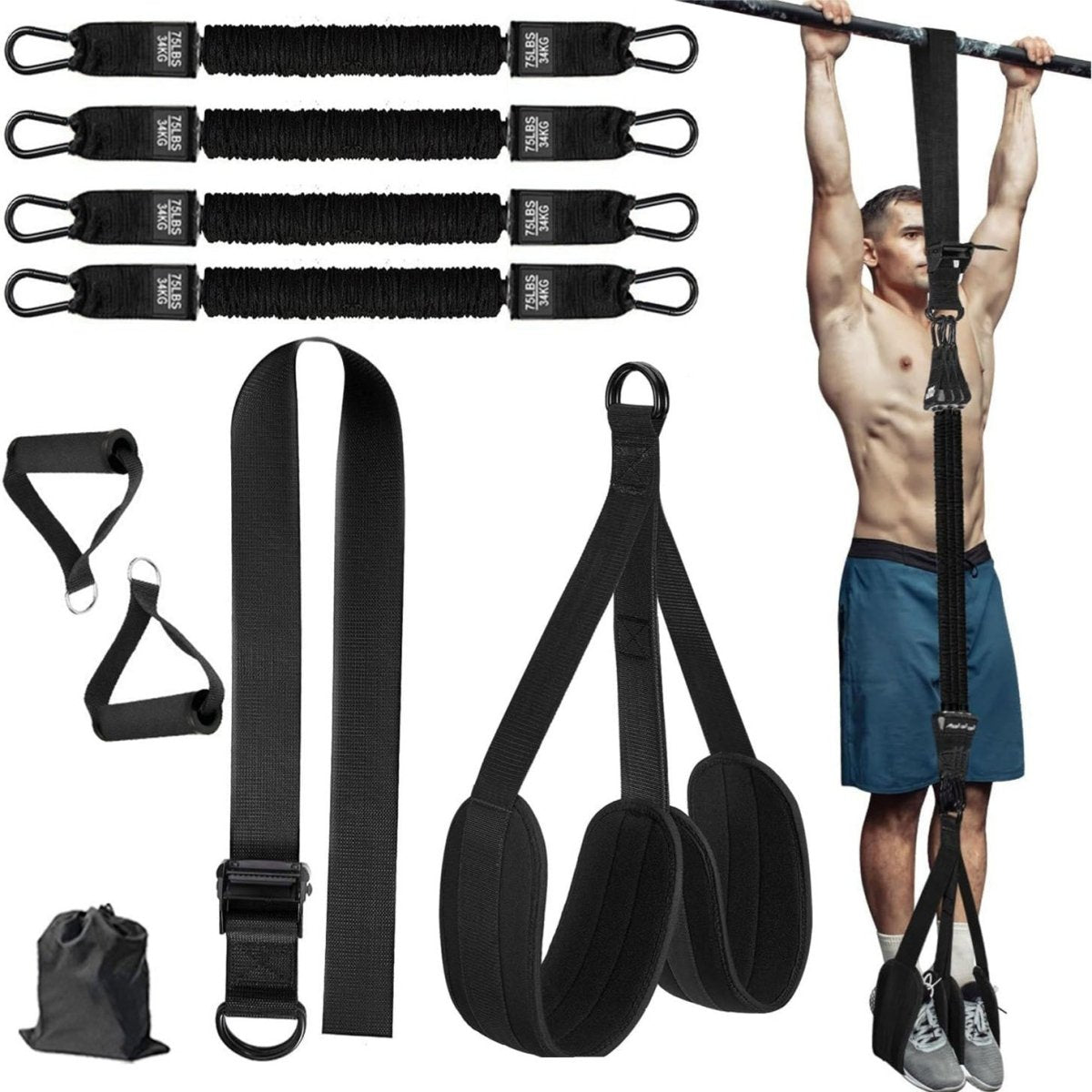 Pull - Up Assist Belt | Latex Resistance Bands for Strength Training